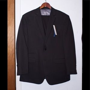 NEW Perry Ellis Portfolio Mens Slim Fit Black Suit
